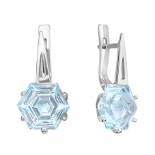 Серьги 1079 Голубой топаз