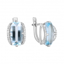 Серьги 1450 Голубой топаз