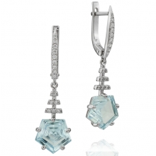 Серьги 1753 Голубой топаз