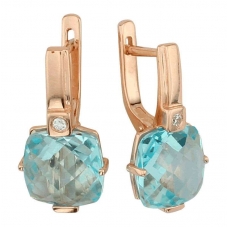 Серьги 0268 Голубой топаз