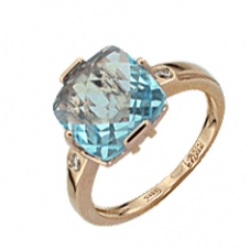 Кольцо 0268 Голубой топаз
