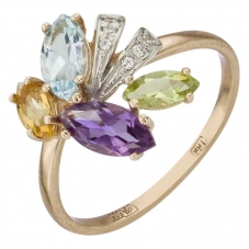 Кольцо 0872 Голубой топаз