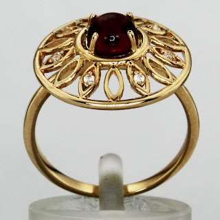 Кольцо. Гранат. Арт.567ГКц из золота 585 пробы