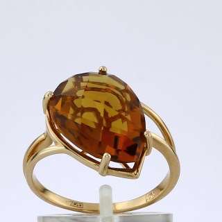 Кольцо. Цитрин. Арт.927Ц из золота 585 пробы