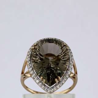 Кольцо. Раухтопаз. Арт.1127РКц из золота 585 пробы