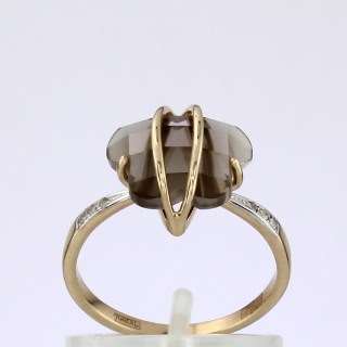 Кольцо. Раухтопаз. Арт.1354РКц из золота 585 пробы