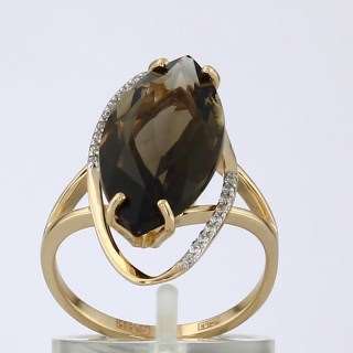 Кольцо. Раухтопаз. Арт.1415РКц из золота 585 пробы