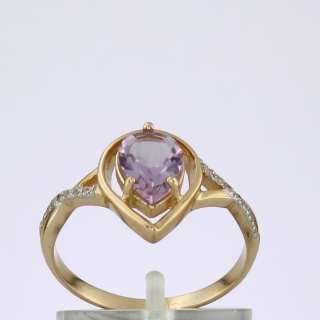 Кольцо. Аметист. Арт.1440АКц из золота 585 пробы
