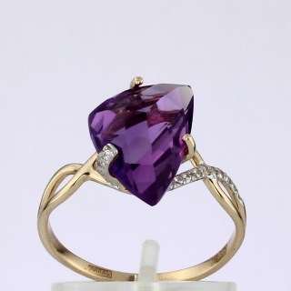 Кольцо. Аметист. Арт.1448АКц из золота 585 пробы