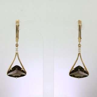 Серьги. Раухтопаз. Арт.354РКц из золота 585 пробы