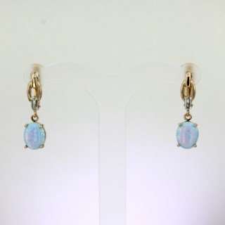 Серьги. Опал. Арт.976ОгТ из золота 585 пробы