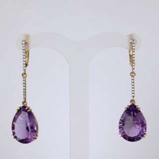 Серьги. Аметист. Арт.1127АКц из золота 585 пробы