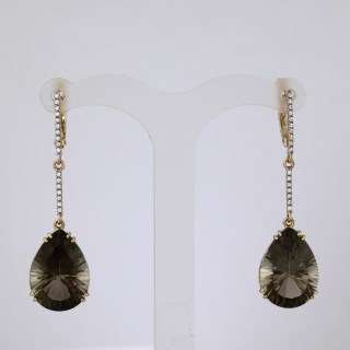 Серьги. Раухтопаз. Арт.1127РКц из золота 585 пробы