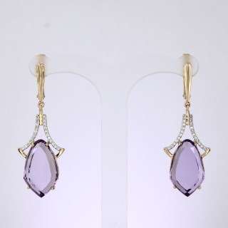 Серьги. Аметист. Арт.1326АКц из золота 585 пробы
