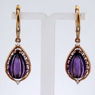 Серьги. Аметист. Арт.1408АКц из золота 585 пробы