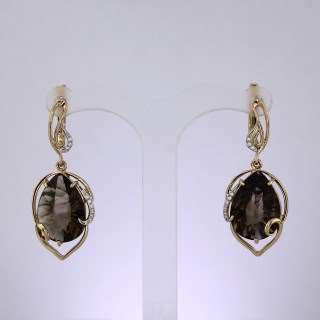 Серьги. Раухтопаз. Арт.1457РКц из золота 585 пробы